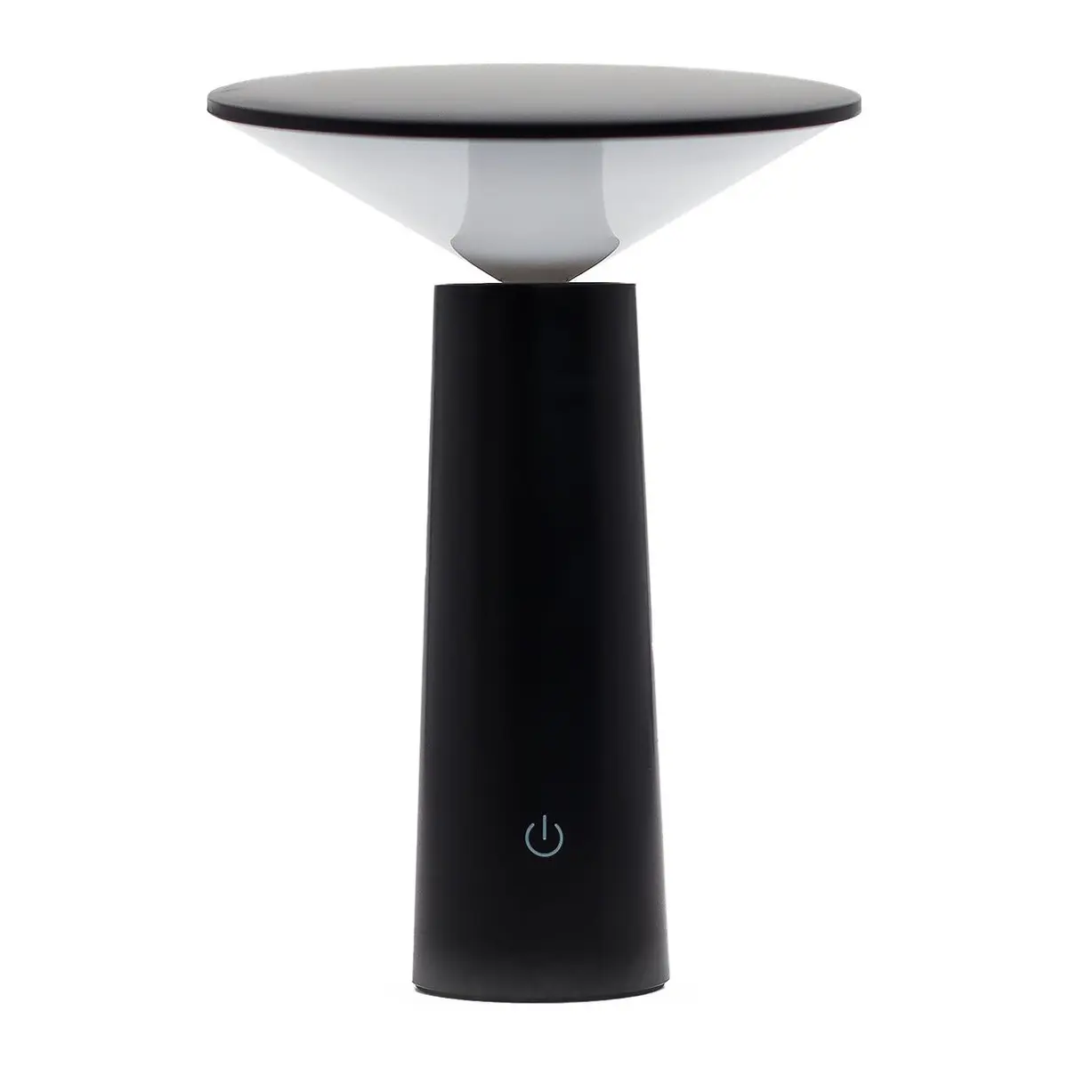 Black metal mushroom touch lamp