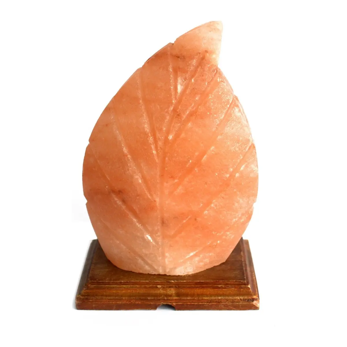 Heart-shaped carved salt lamp