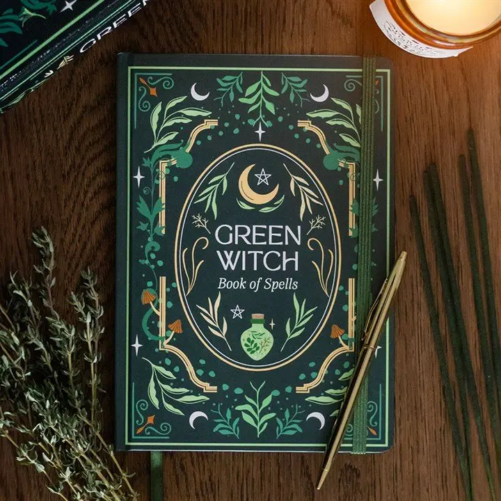 A5 notebook with a Green Witch cover