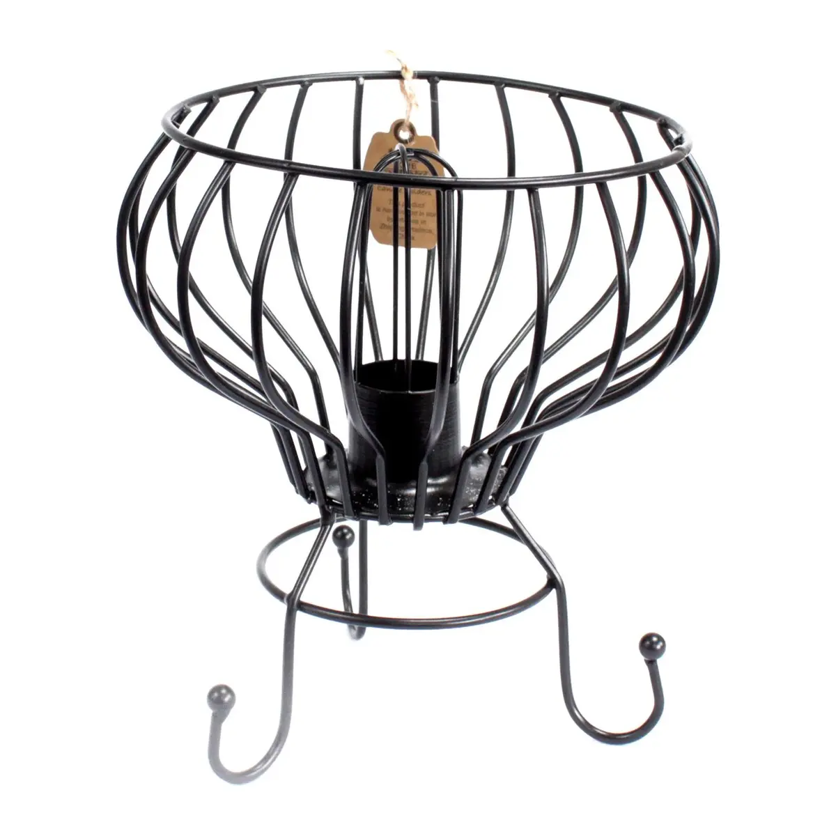 Industrial iron basket table lamp