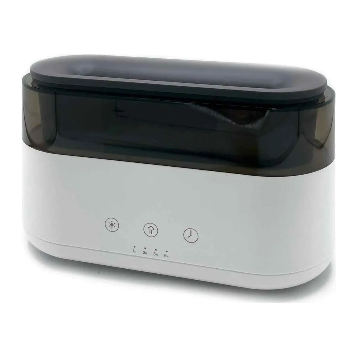 Flame-effect aroma diffuser with an LED clock
