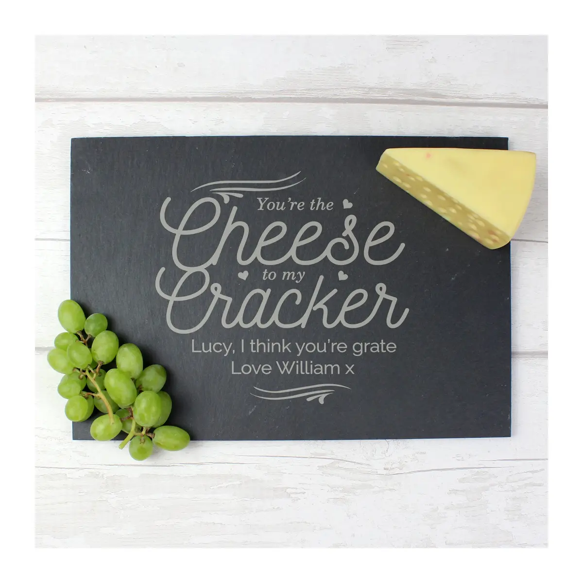 Personalised cheese to my cracker slate board