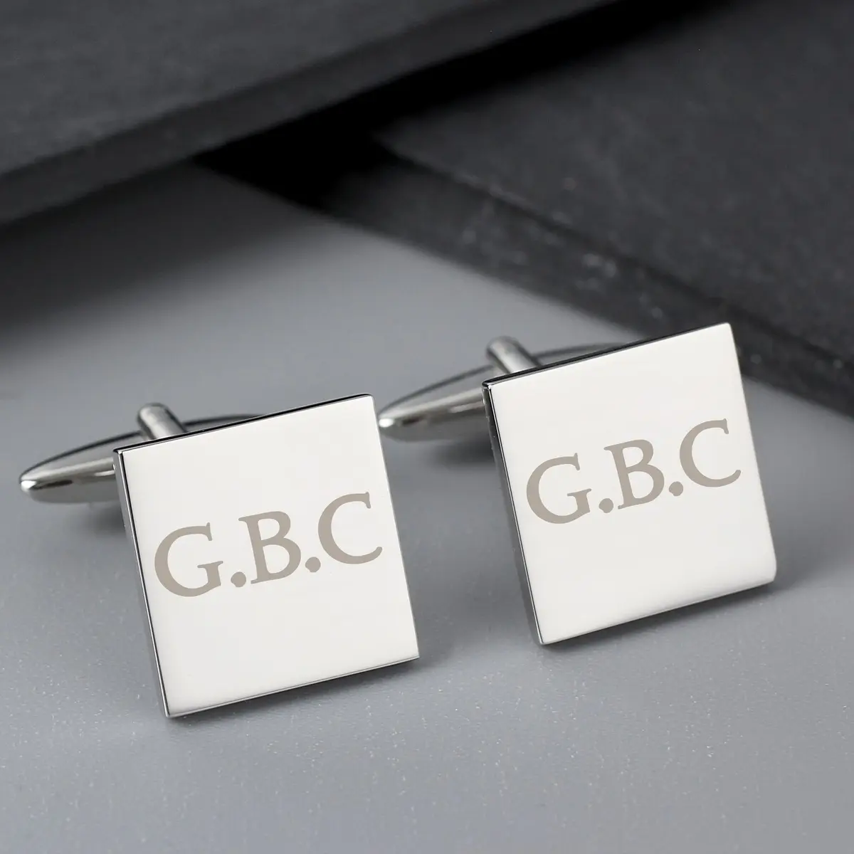 Personalised initials square cufflinks
