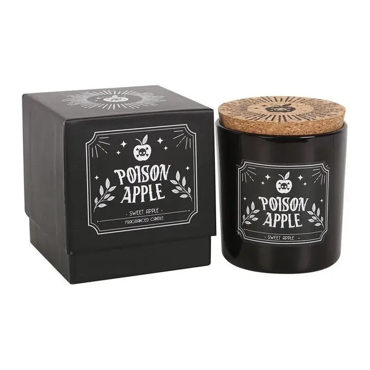 Poison Apple candle in a dark glass