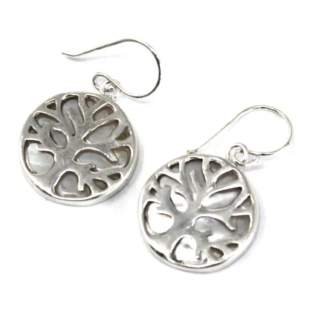 Silver tree of life stud earrings