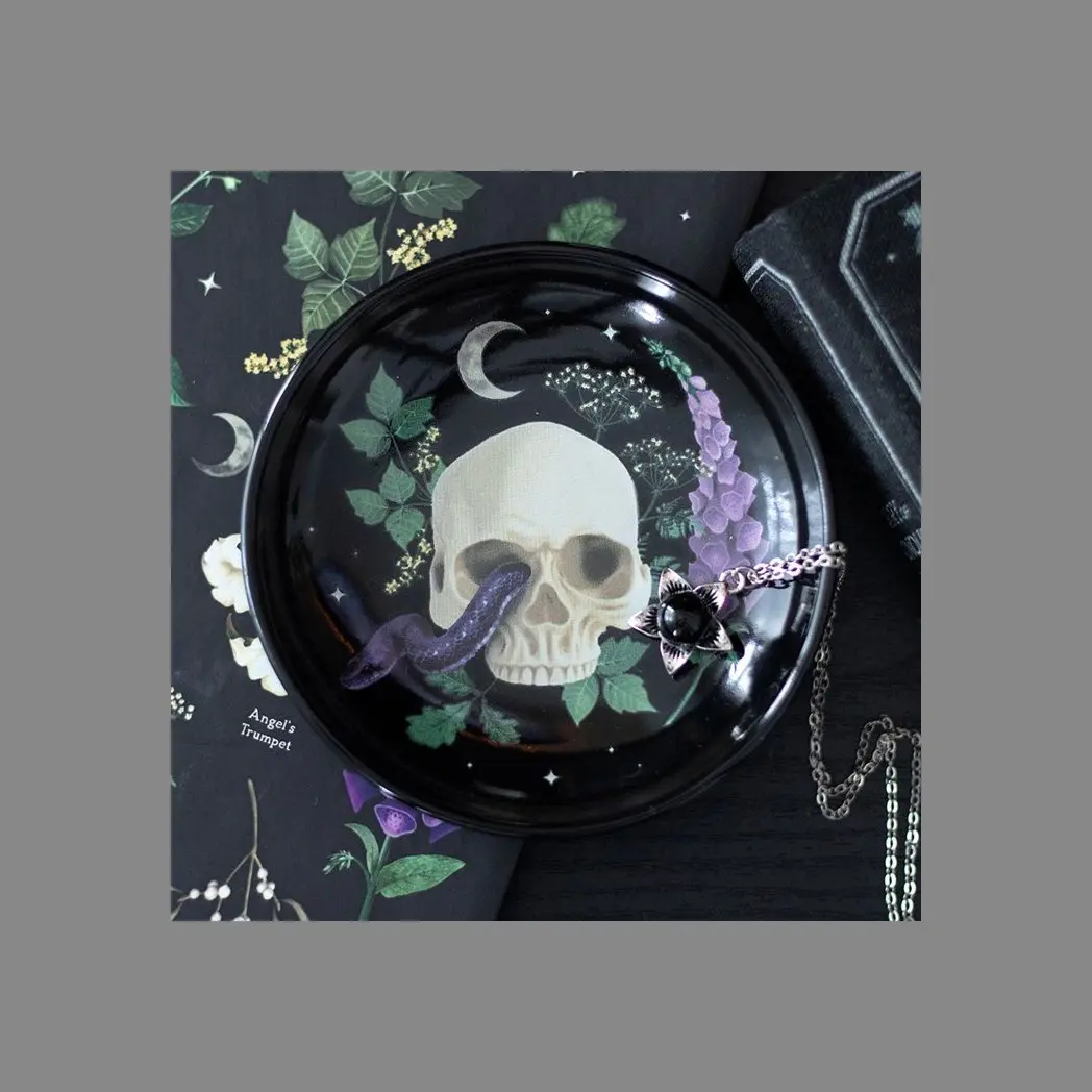 Skull and snake trinket dish